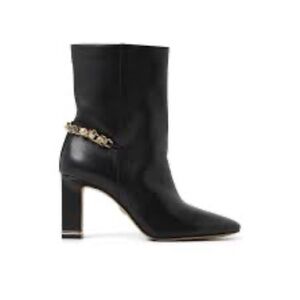 NWOT TED BAKER Black Ankle Boots with Chain Detail